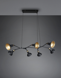 Trio lighting hanglamp Roxie, 7-lichts zwart