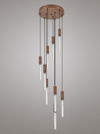 Light trend hanglamp Kiki, 9-lichts brons rond