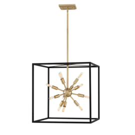 Hanglamp Aros, 12-lichts black met gold