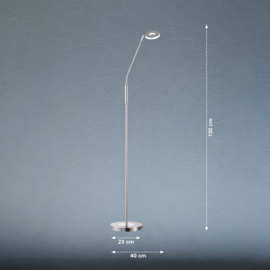 Fischer & Honsel vloerlamp Dent led, mat nikkel