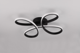 Trio lighting plafondlamp Fly led, zwart incl. switch dimmer 40 cm
