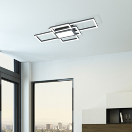 Fischer & Honsel plafondlamp Seth led, mat zwart 70 cm incl. afstandsbediening
