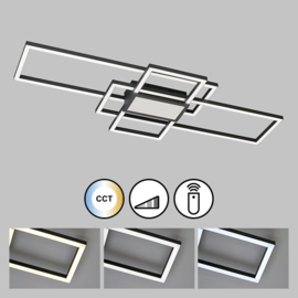 Fischer & Honsel plafondlamp Seth led, mat zwart incl. afstandsbediening