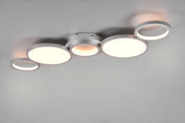 Trio lighting plafondlamp Salsa led, titaan rond incl. switch dimmer