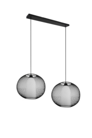 Trio lighting hanglamp Filo, 2-lichts zwart