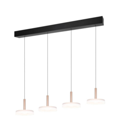 Trio lighting hanglamp Celeste led, 4-lichts zwart met switch dimmer