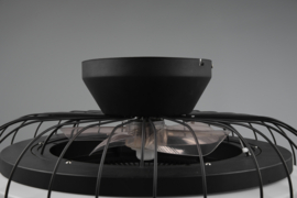Trio lighting plafond ventilator Sandfjord, mat zwart incl. afstandsbediening 52 cm