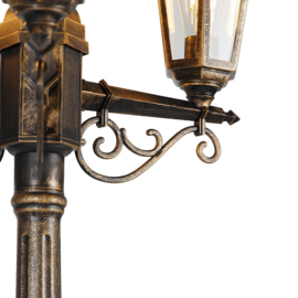 Qazqa buiten vloerlamp New Haven, 3-lichts antiek goud