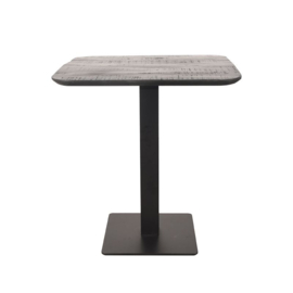 Label 51 Restauranttafel, zwart mangohout | zwart metaal 70 cm
