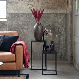Label 51 Saet plantenzuilen vintage, zwart mangohout
