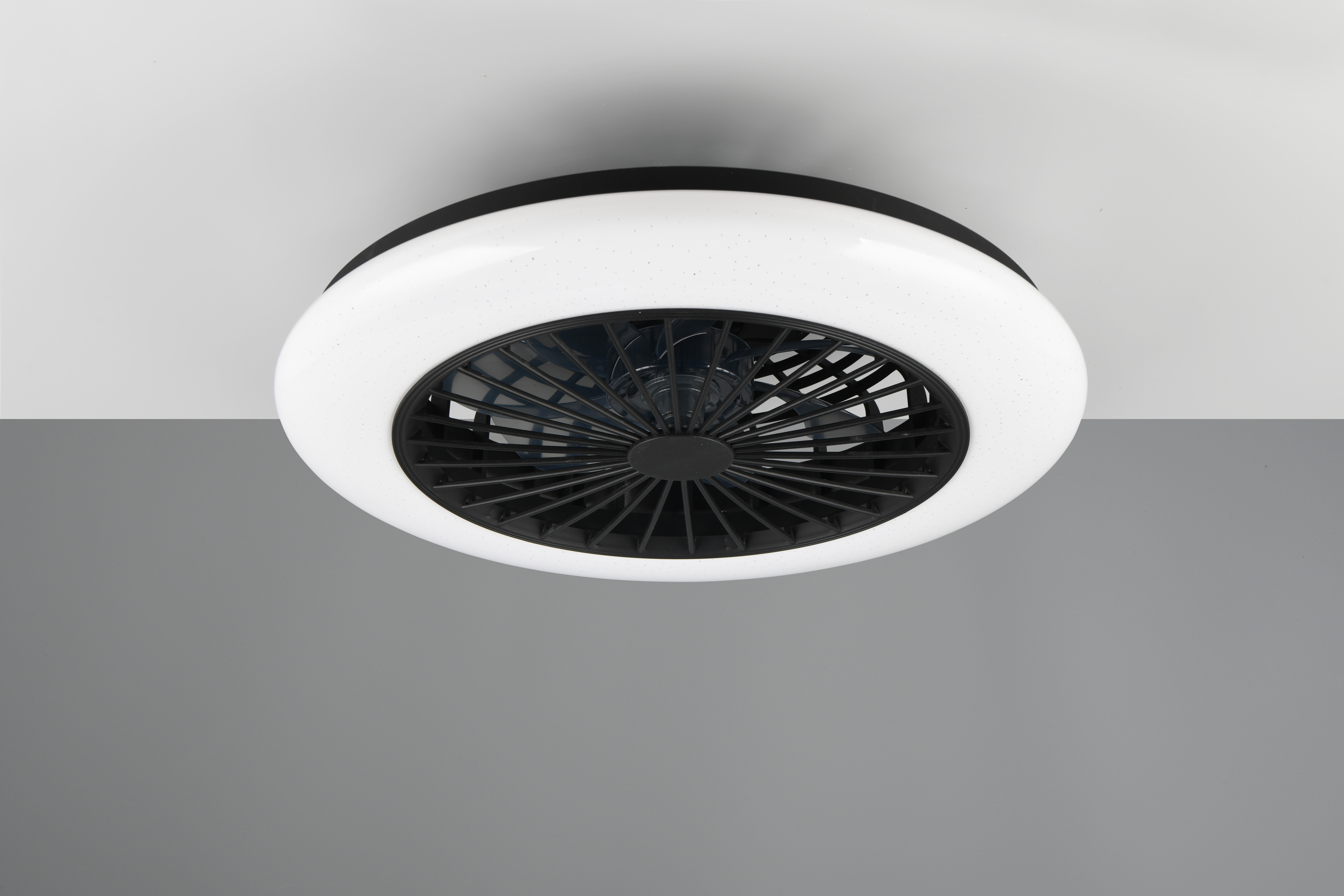 Trio lighting plafond ventilator Straslund led, zwart 50 cm