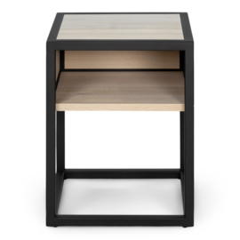 Spinder design DIVA ONE-NIGHTSTAND nachtkastje, white sand zwart