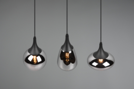 Trio lighting hanglamp Lumina, 3-lichts zwart