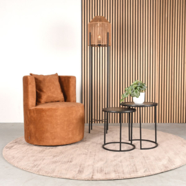 Label 51 fauteuil Evy, stof velours oker