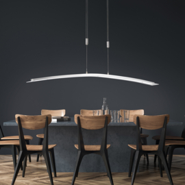 Fischer&honsel hanglamp Metis TW led, mat nikkel incl. pushdimmer 135 cm