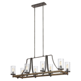 Elstead lighting hanglamp Angelo, 8-lichts met glas