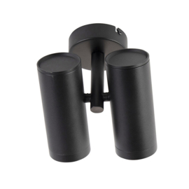 Qazqa plafondspot  Scopio Honey, 2-lichts zwart incl. licht bron