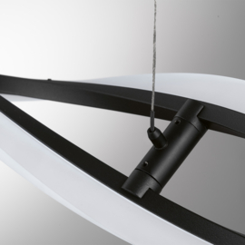 Fischer&honsel hanglamp Torcido led, zwart incl. afstandsbediening