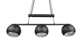 Trio lighting hanglamp Fletcher,  3-lichts mat zwart