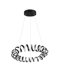 Trio lighting hanglamp Curl led, mat zwart met switch dimmer