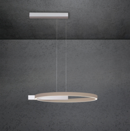 Escale hanglamp Midnight single led, aluminium-taupe incl. touchdimmer 60 cm