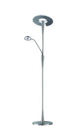 Trio lighting vloerlamp Quebec led, 2-lichts mat nikkel