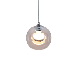 Trio lighting hanglamp Flynt led, 1-lichts transparant glas
