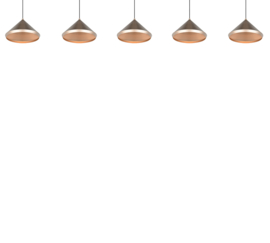 Trio lighting  hanglamp Laguna led, 5-lichts koffie bruin