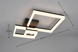 Trio lighting plafondlamp Camino led, zwart 66 cm