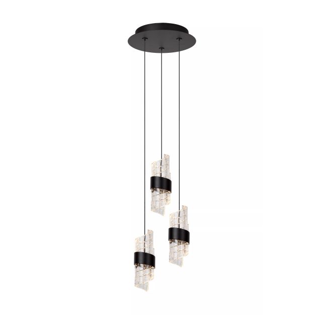 Lucide hanglamp Kligande led, 3-lichts zwart