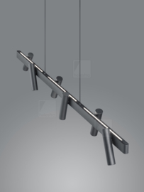 Helestra  hanglamp Metis led, mat zwart senso dimmer