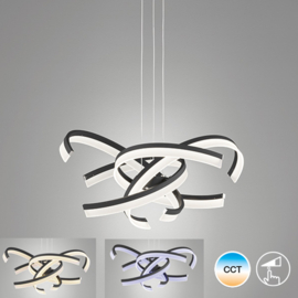 Fischer&honsel hanglamp Sund TW led, zwart incl. afstandsbediening