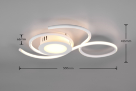 Trio lighting plafondlamp Jive led, wit incl. afstandsbediening 50 x 45 cm