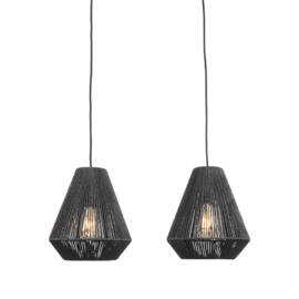Label 51 hanglamp Ibiza, 2-Lichts zwart