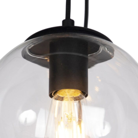 Qazqa hanglamp Pallon, 7-lichts zwart