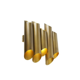 Qazqa wandlamp Whistle, 10-lichts messing