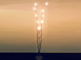 Light trend vloerlamp ST10 led, 10-lichts nikkel met glas