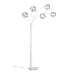 Vloerlamp Balini, wit met helder glas