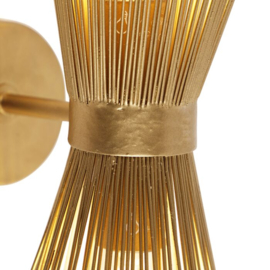 Qazqa wandlamp Broom, 2-lichts goud