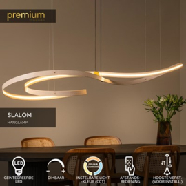 Lucide SLALOM - Hanglamp - LED Dimb. - CCT - 1x80W 2200K/4000K - Beige