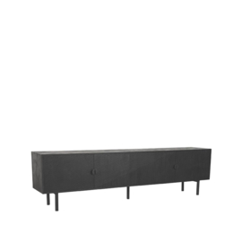 Label 51 Tv-Meubel Cotia, zwart mangohout 220 cm