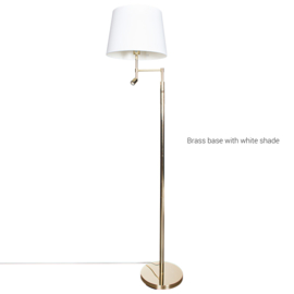By Rydéns vloerlamp Orlando, messing met stoffen kap incl. licht bron