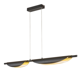 Fischer&honsel hanglamp Skal led, zwart-goud incl. pushdimmer