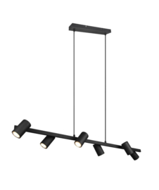 Trio lighting hanglamp Marley, 6-lichts zwart
