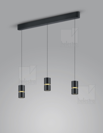 Helestra  hanglamp Rok led, 3-lichts zwart