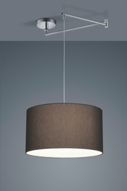 Helestra  hanglamp Certo chroom met kap in antraciet
