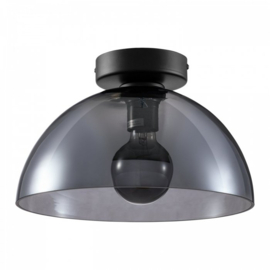 Toplicht plafondlamp Savoy  zwart, met Rosa zwart glas