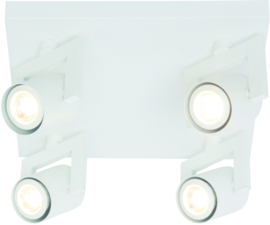 Freelight plafondspot  Valvo led, 4-lichts vierkant mat wit