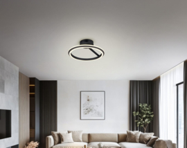 Trio-lighting plafondlamp Amador led, mat zwart-incl. switchdimmer