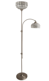 Old timer light vloerlamp Iglo, 2-lichts tiffany opaal